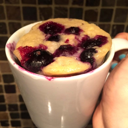 Healthy Gluten Free Blueberry Banana Mug Cake