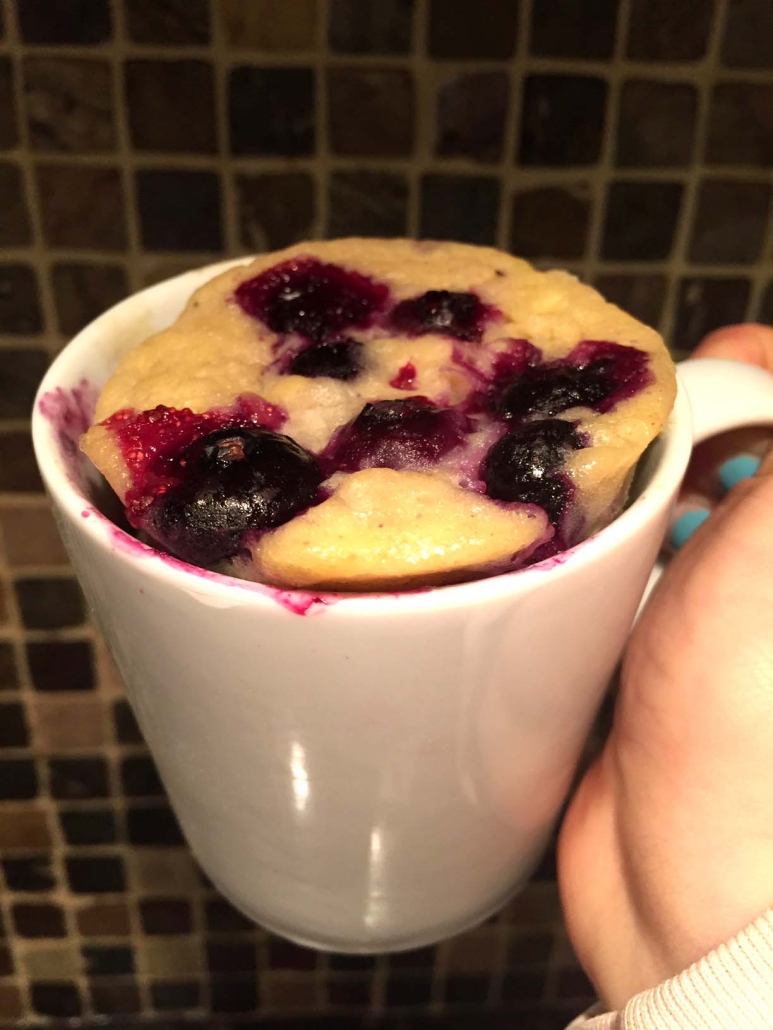 Healthy Gluten Free Blueberry Banana Mug Cake