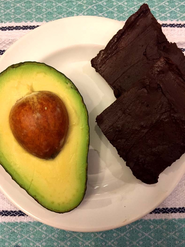 Vegan avocado brownie