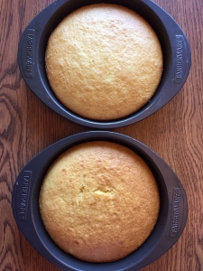 2 yellow cakes in round 9 inch pans