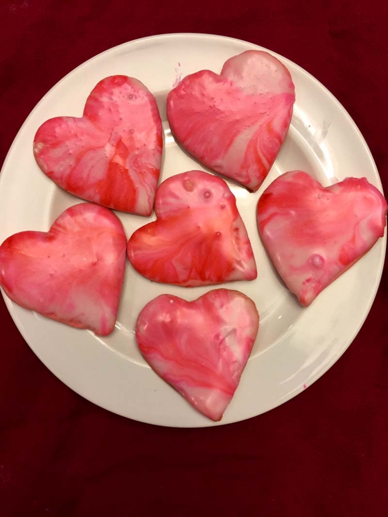 Glazed Pink Hearts Valentines Sugar Cookies