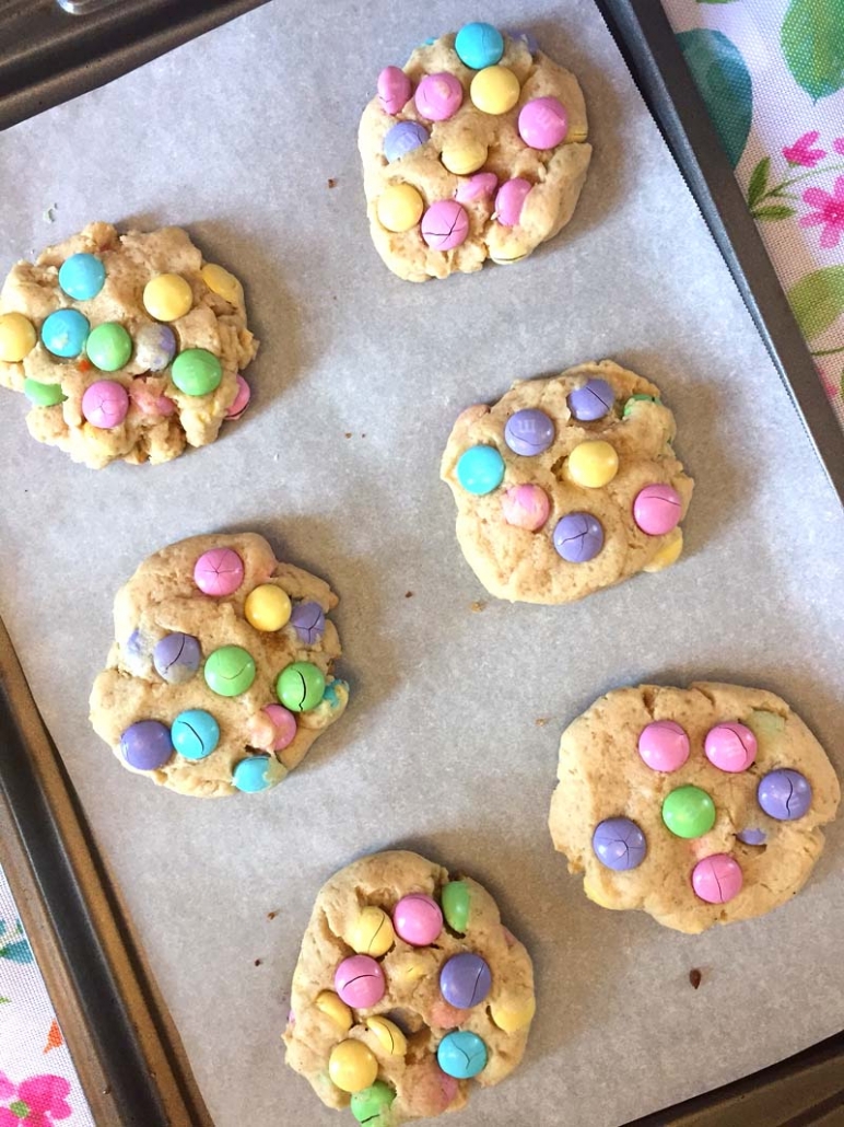 easter m&m cookies