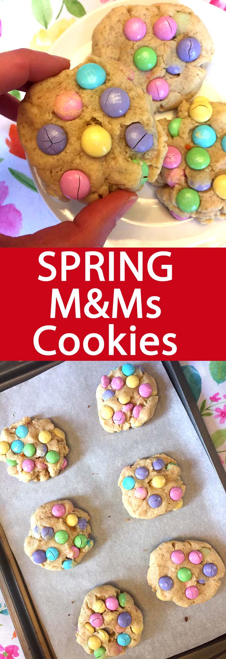 These Easter M&M\'s cookies are amazing! So soft and chewy, they just scream Spring! Super easy to make and so mouthwatering!