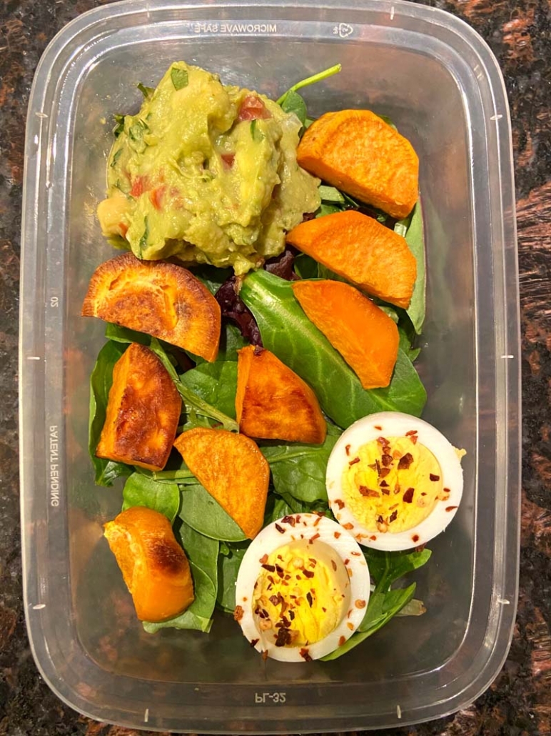 sweet potato avocado egg vegetarian meal prep lunch