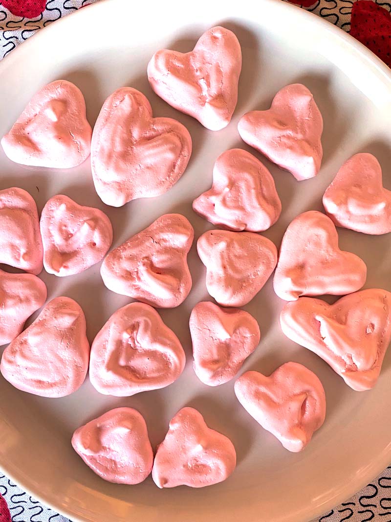 Heart Shaped Meringue Cookies