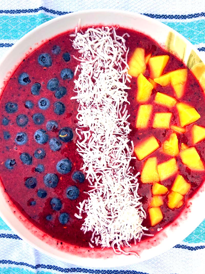 Blueberry Acai Coconut Smoothie Bowl