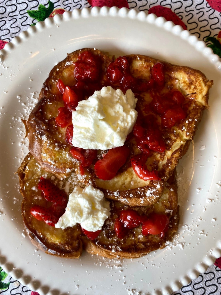 Strawberry and cream french toast