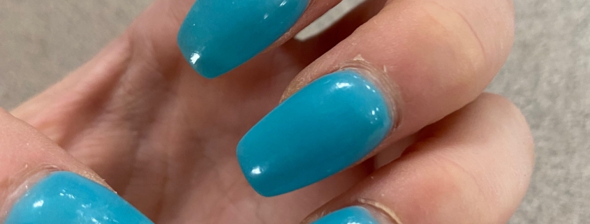 Aqua Blue Colored Nails