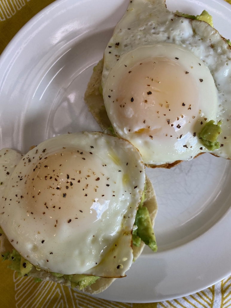 english muffin avocado toast