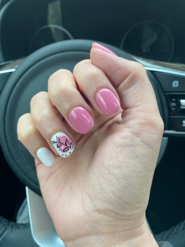 february pink nails cute design