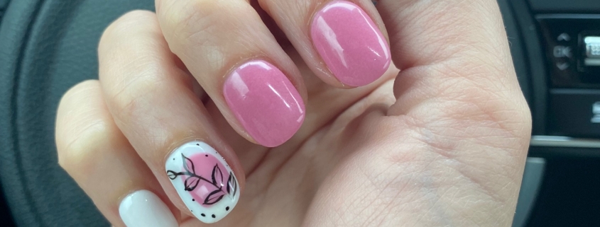 february pink nails cute design