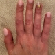 Light Pink Nails Ring Finger Design Idea With Flowers And Gold Foil