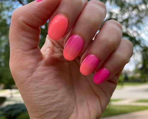 Pink And Orange Ombre Nails Design Ideas