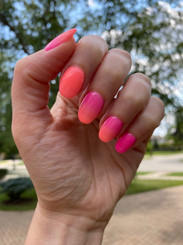 Pink And Orange Ombre Nails Design Ideas