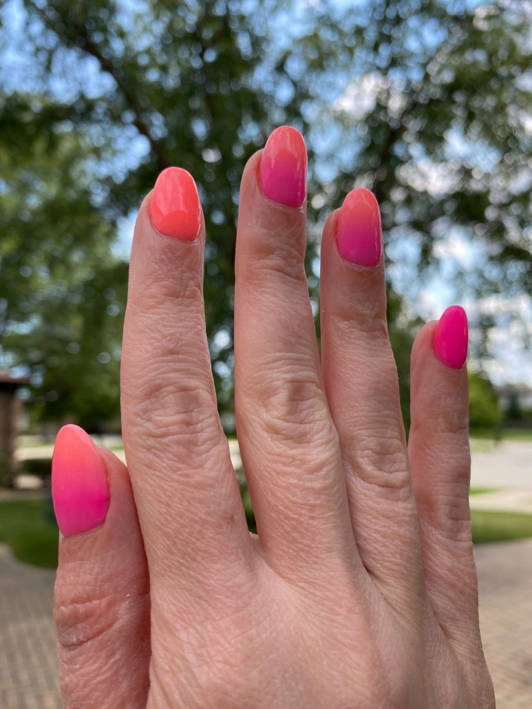 pink and orange nail designs