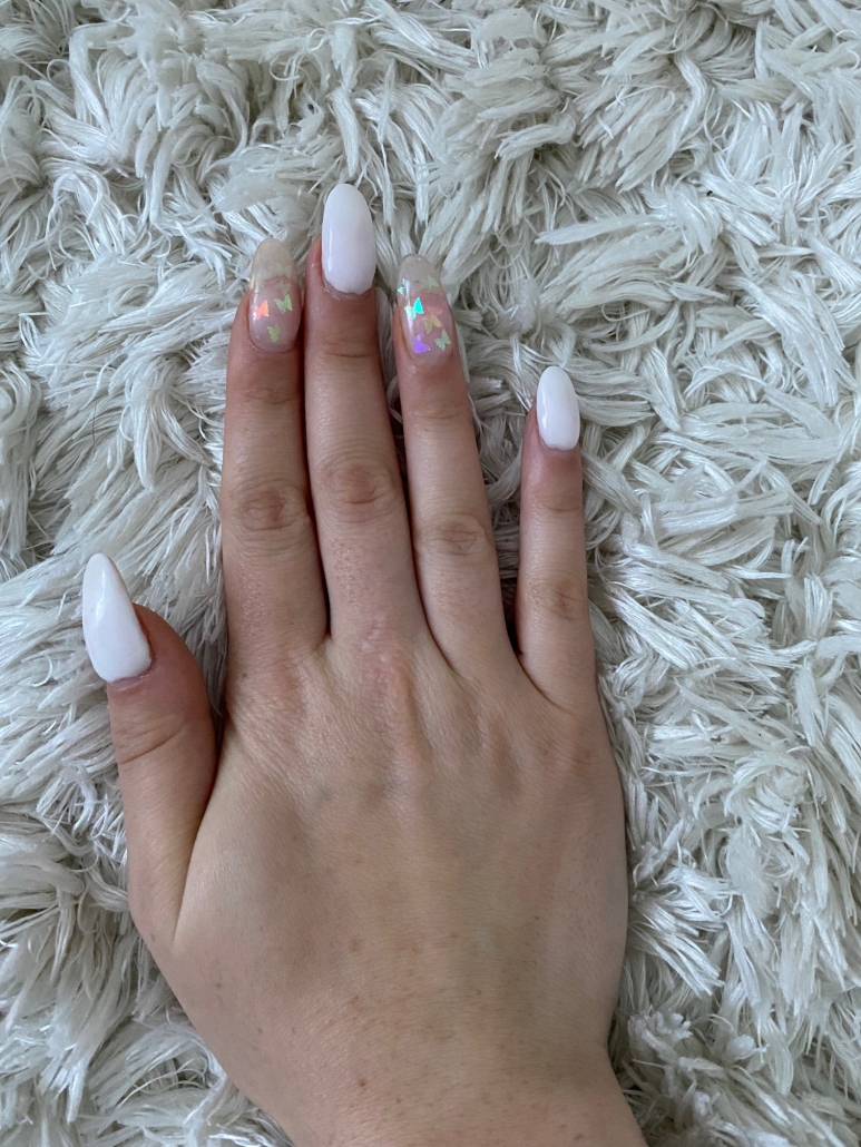 white nail design