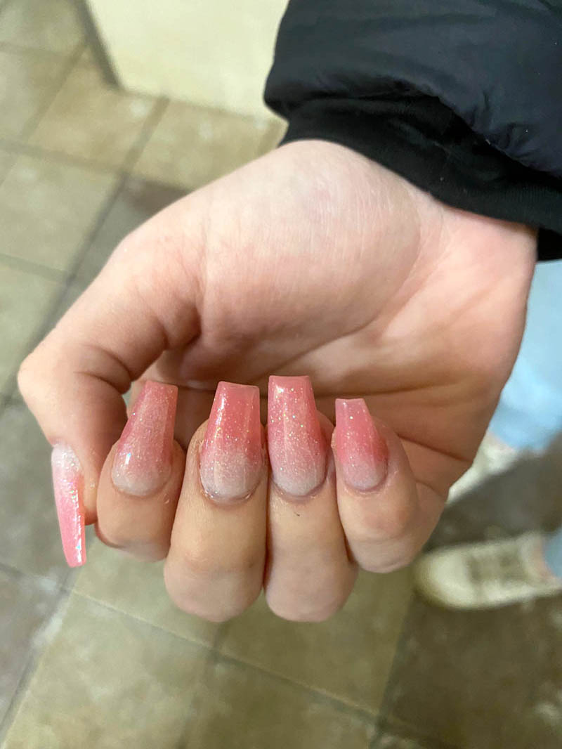 Ombre Pink Glitter Nails Design DIY Manicure