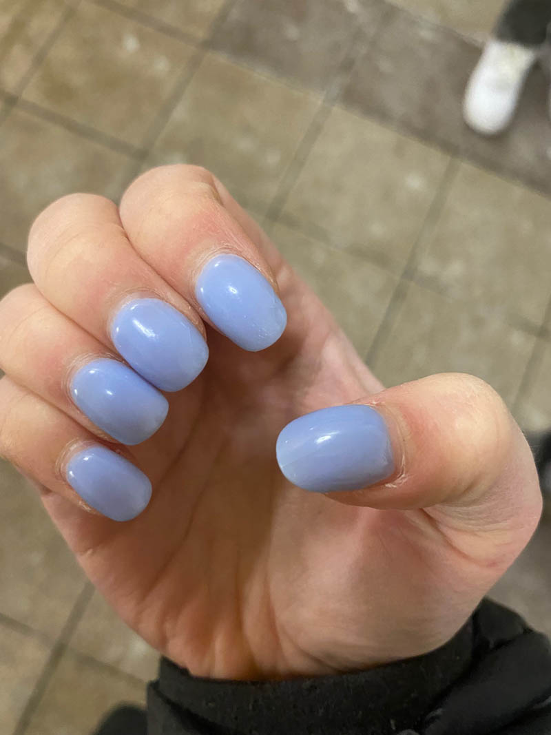 Light Blue Soft Square Nails Tutorial