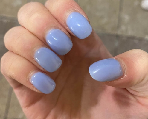 Light Blue Soft Square Nails Shape