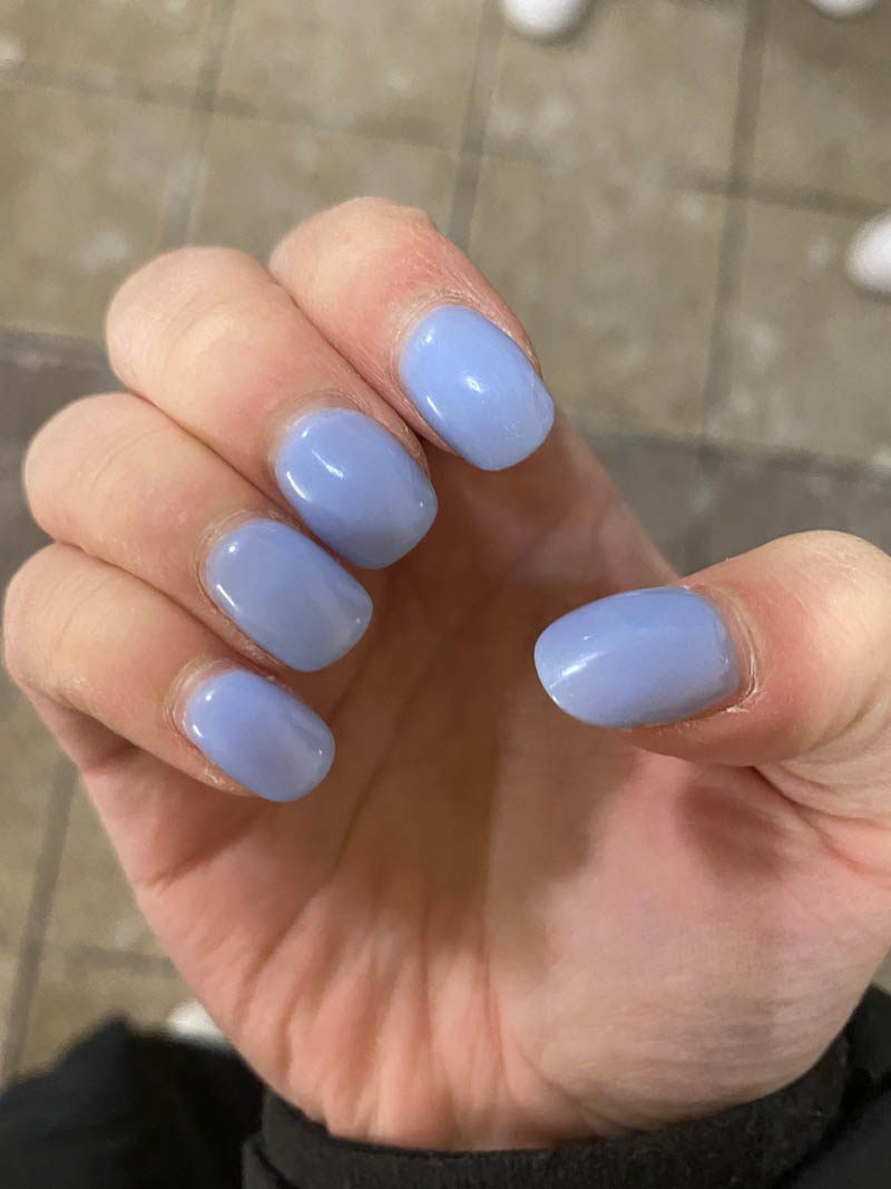 light blue squoval nails