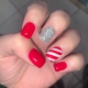 Christmas Candy Cane Nail Design Red White Glitter