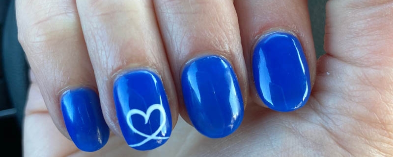 Valentine's Blue Nails