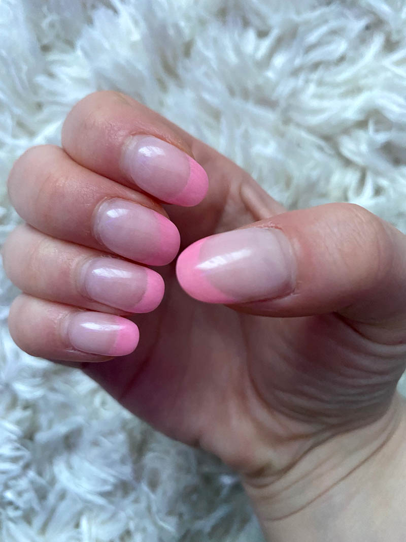 french tips light pink