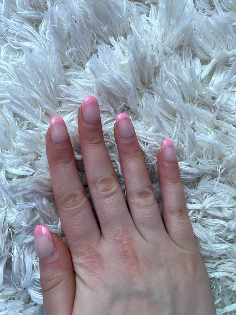 french manicure with light pink base