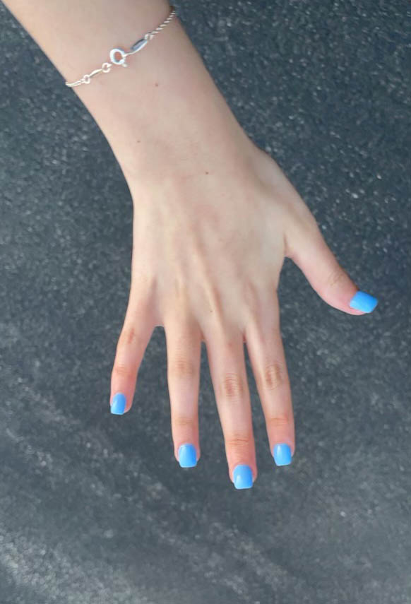 Light Blue Short Coffin Nails Ideas