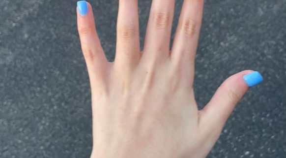 Light Blue Short Coffin Nails