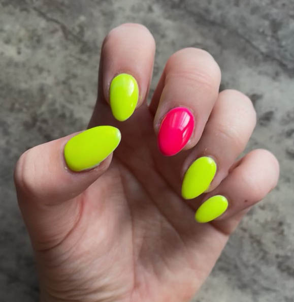 summer nail designs yellow pink nails