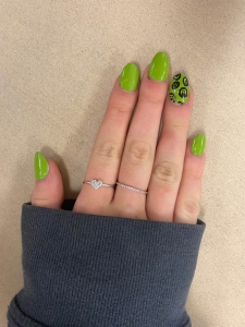 Neon Green Nails - Lime Green Nails With Smiley Face Design