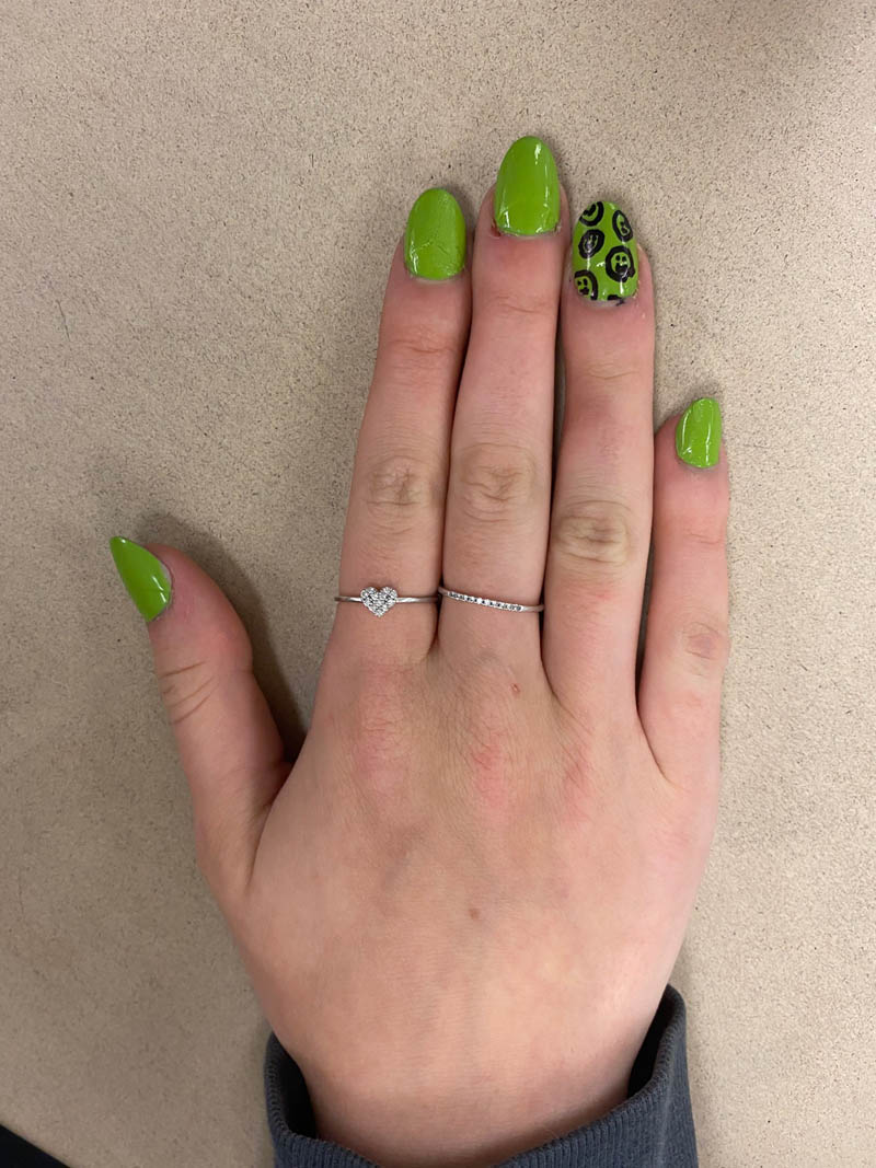 Neon Green Nails - Lime Green Nails With Smiley Face Design Inspo 