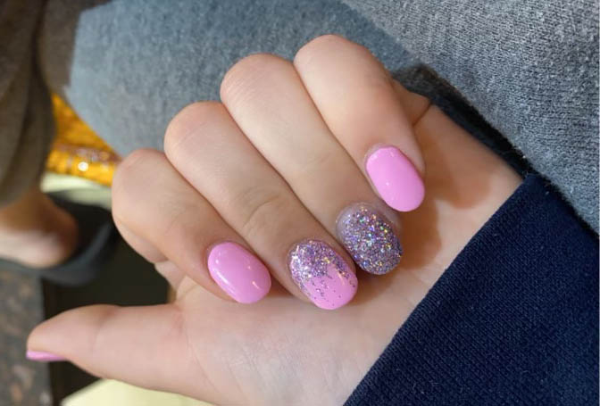 Pink And Silver Glitter Ombre Nails Design Inspo 