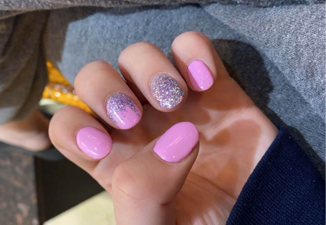 Pink And Silver Glitter Ombre Nails Design Ideas