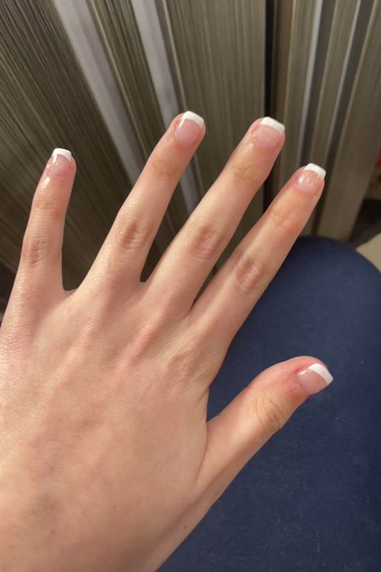 Short Nails White French Tips Manicure