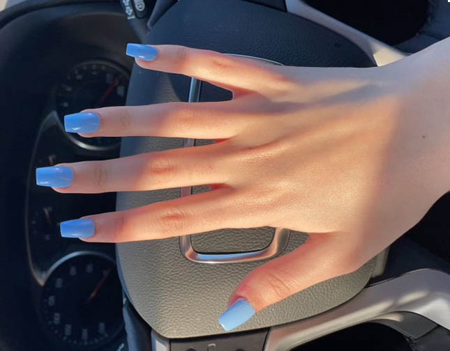 How to wear your sky blue coffin nails