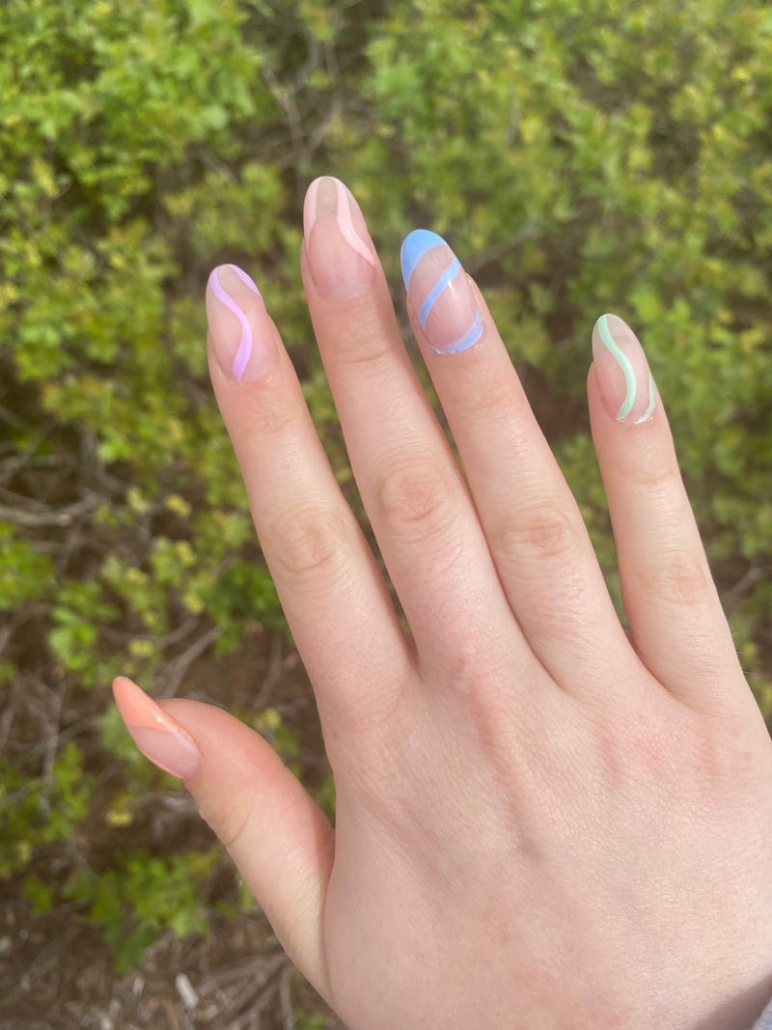 multicolor spring nails