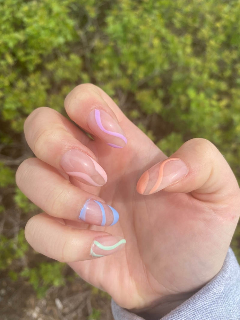 pastel swirl nails