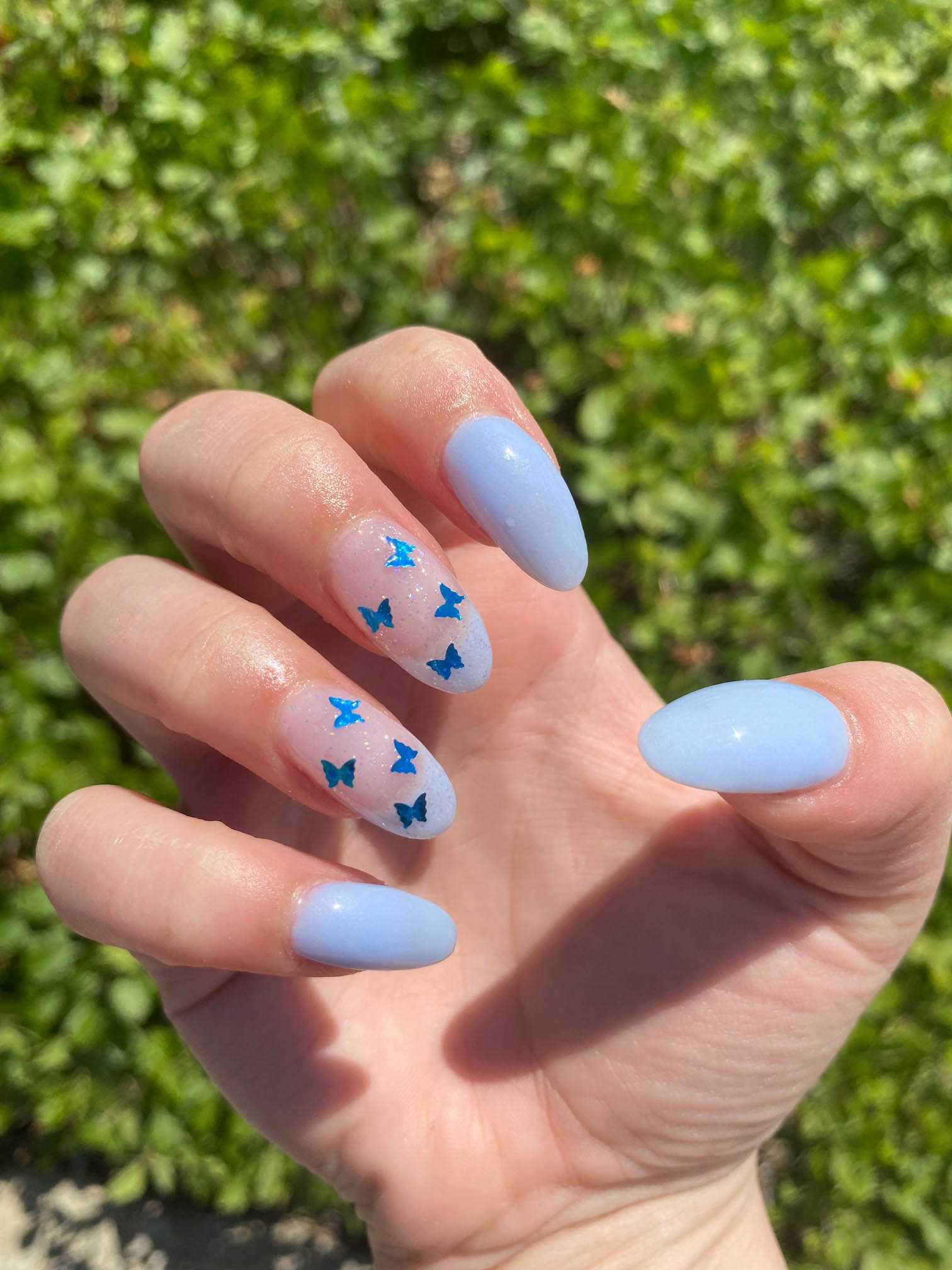 Light Blue Butterfly Nails Design Idea – Vibrant Guide