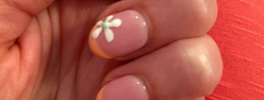 Orange French Tip Nails Manicure