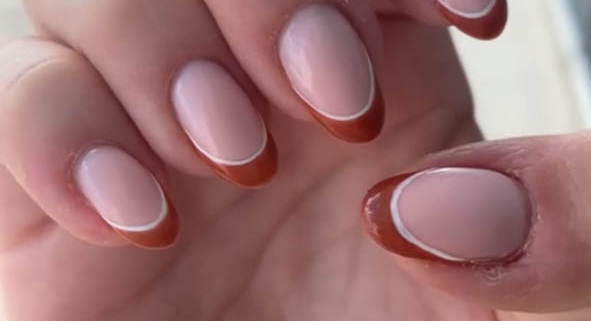 Brown French Tip Nails