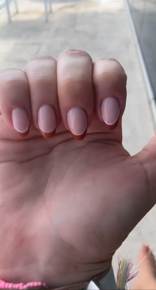 Brown French Tip Nails Tutorial