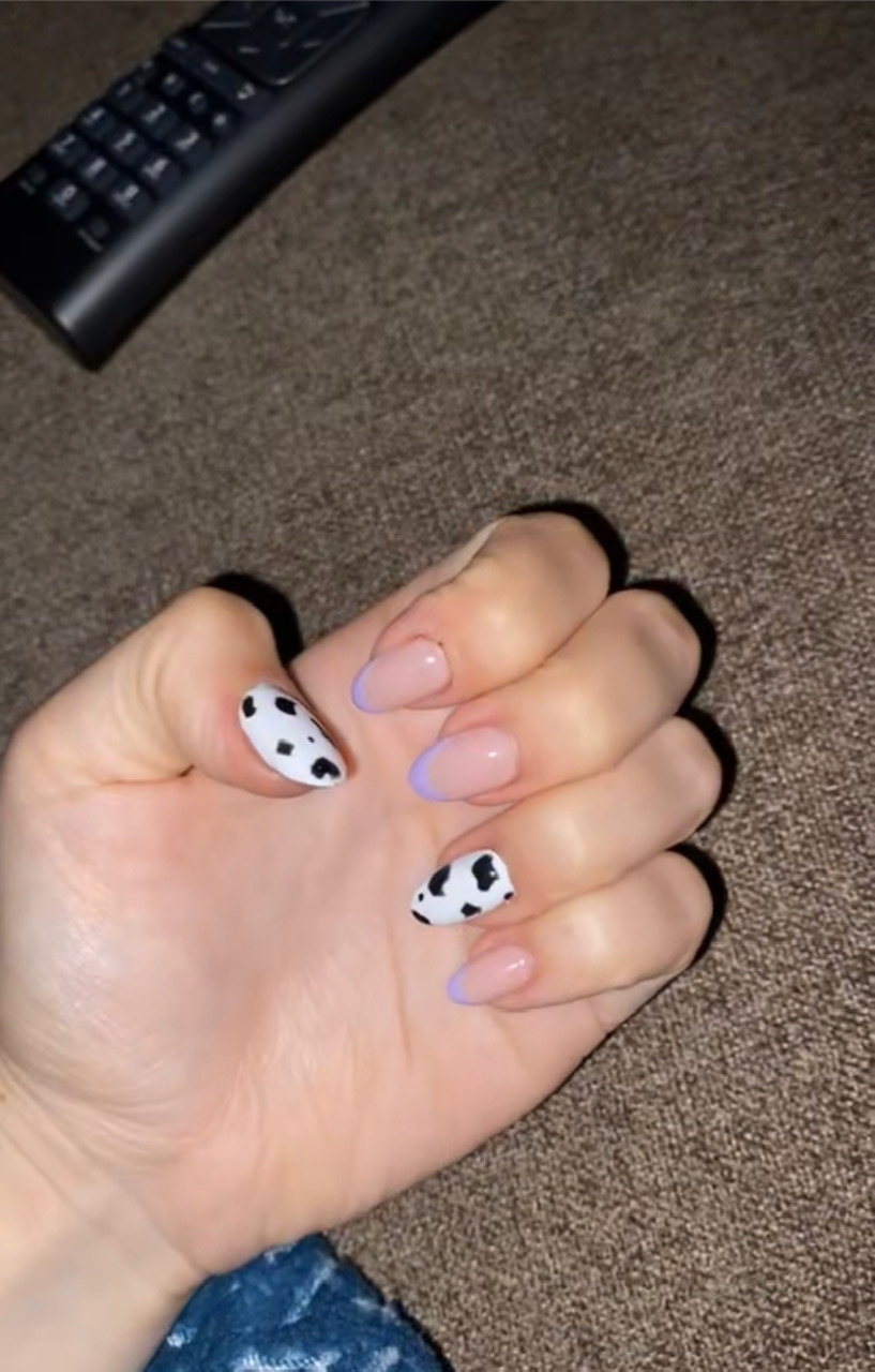 Cute Cow Print Nails