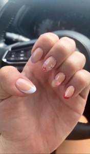 Multi Color French Tips Nails