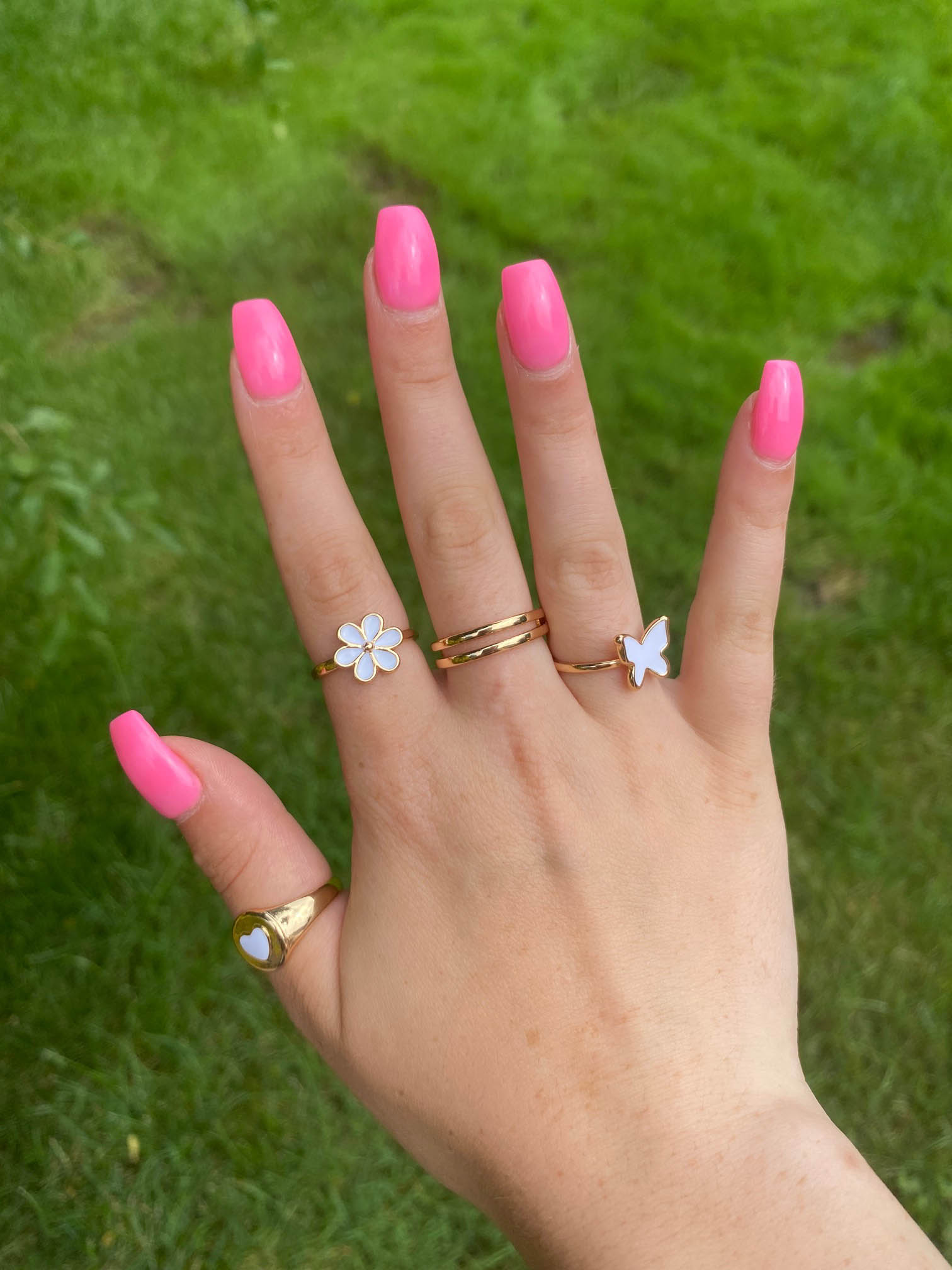 pink long coffin nails