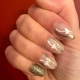 Champagne Gold And White Nails Design