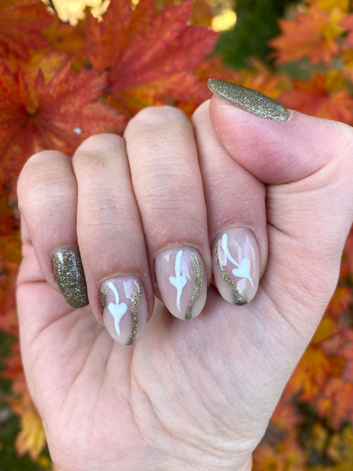 Champagne Gold And White Nails Design Tutorial