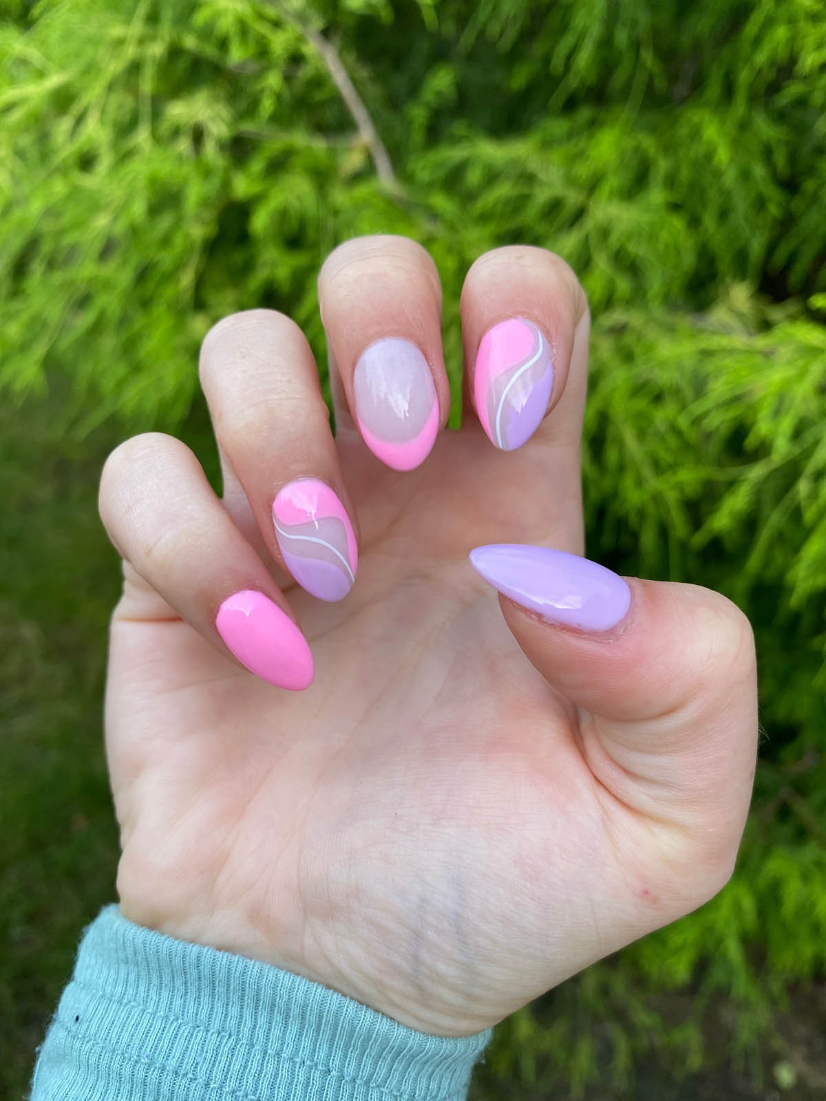Easy Pink And Purple Nails Design