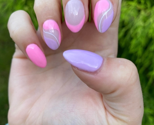 pink and purple nails design
